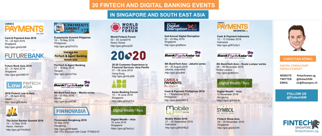 Fintech & Digital Banking Events in Singapore and South Est Asia