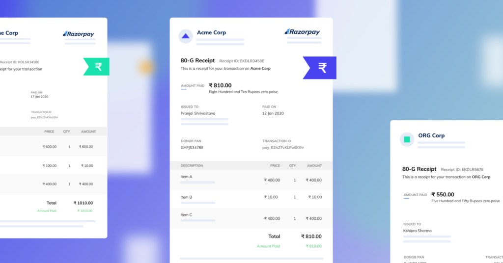Razorpay Payment Pages