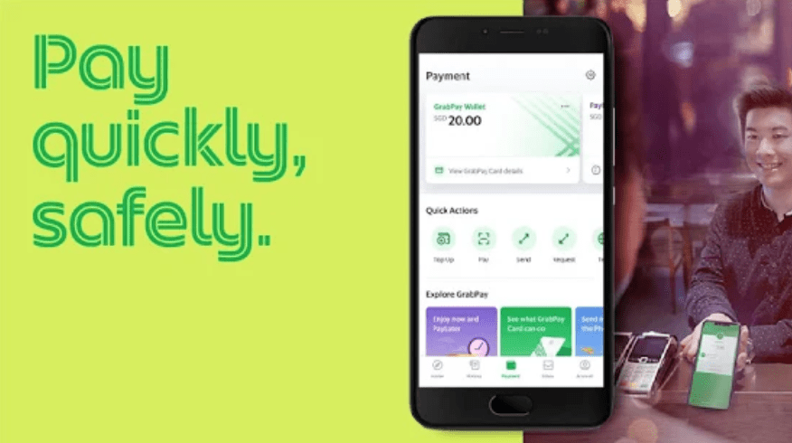 Payment features, Grab Android mobile, Google Play