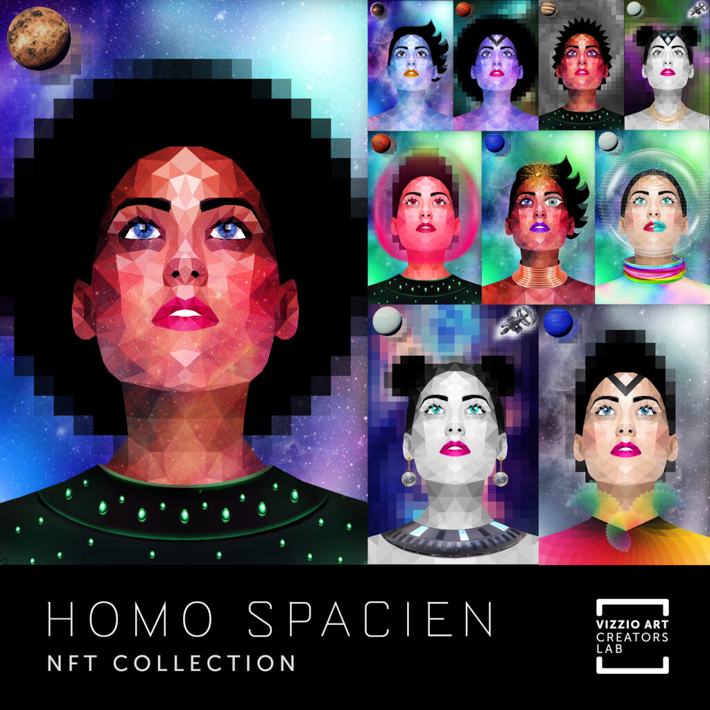 Homo Spacien NFT Art Collection Collage