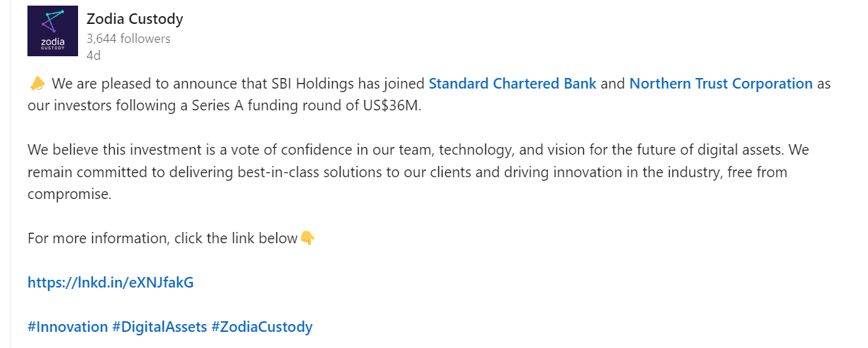 Standard Chartered Zodia Custody