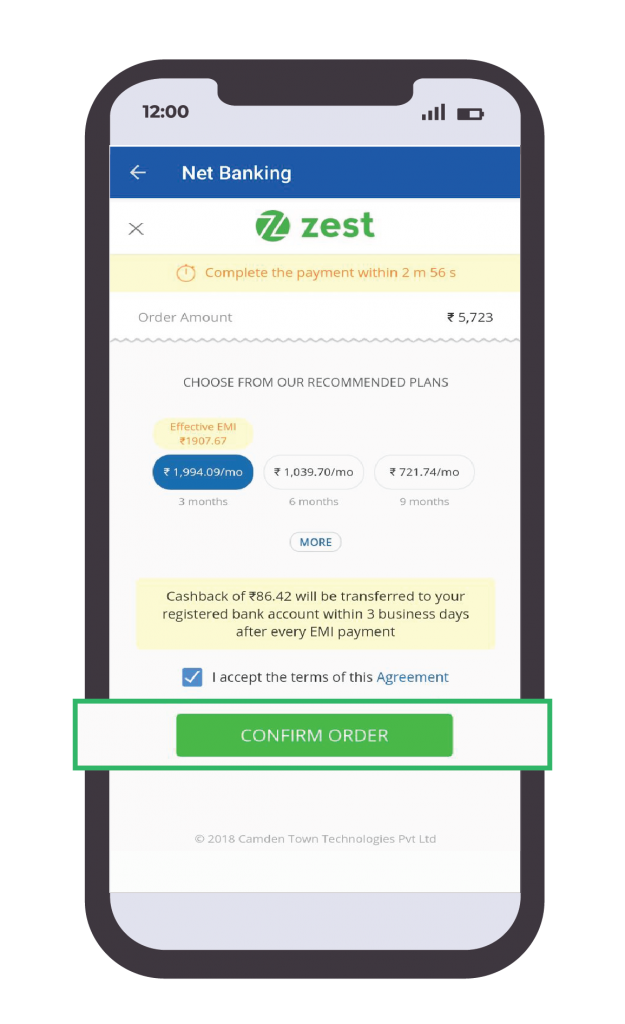 ZestMoney platform, Source: ZestMoney