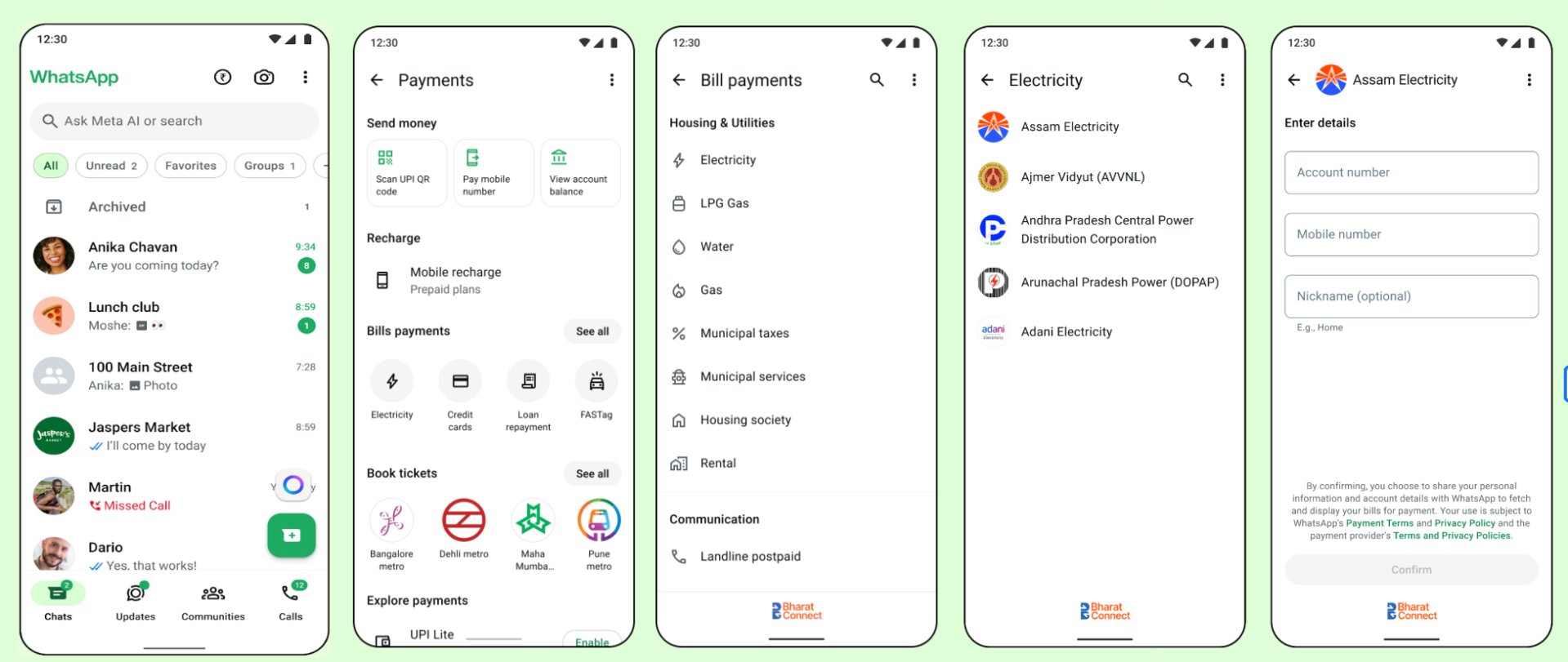 WhatsApp bill payments